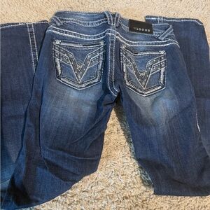 Vigoss Women's Boot Cut Jeans - Dark Blue